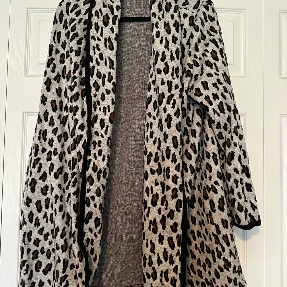 Leopard Print Open Cardigan